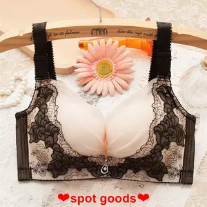 Women's underwear without steel rings gathered lace bra