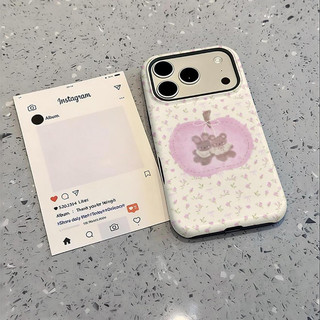 Ốp bảo vệ chân đế họa tiết gấu hoa nhỏ cho iPhone 11 12promax 13pro15pro 15promax 14 14promax 14pro 16 pro max 16 plus 17 17promax ốp lưng hai trong một
