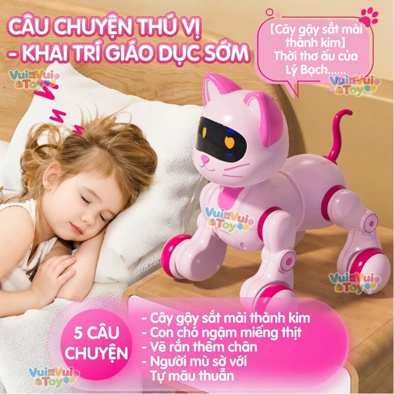 Robot Chó/Mèo Điều Khiển Lập Trình - Đồ Chơi Giáo Dục Sớm & Bạn Đồng Hành Học Tập Cho Bé