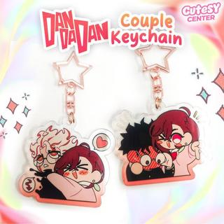 CUTESYCENTER - Dandadan Couple Acrylic Keychain Gantungan Kunci Pasangan Anime Chibi Momo Okarun 6cm - COUPLE1