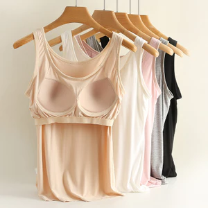 Áo bể Modal plus size 37-82kg tích hợp quần lót tiện lợi cho nữ
