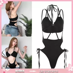 YOI Áo liền quần Rỗng Ra Xe Tăng Áo Nữ Màu Trơn Áo Không Tay Áo Vest