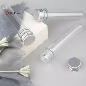 < WHPHous-t > Ống bảo quản bằng nhựa 40ml Ống thử nghiệm trong phòng thí nghiệm có nắp vặn Đáy tròn Kẹo Mỹ phẩm Hộp đựng kem dưỡng da du lịch đẹp