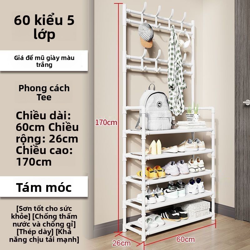 Kệ Giày Đa Năng 4–5 Tầng Khung Kim Loại Chắc Chắn Có Móc Treo – Tiết Kiệm Không Gian | BigBuy360 - bigbuy360.vn