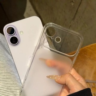 IPhone 17 16 15 14 13 12 11 Pro Max Nguyên Bản Silicon Mềm TPU Vỏ Mỏng Trong Suốt Mờ Mặt Sau Chống Sốc Vỏ Bảo Vệ Cửa Sổ Lớn