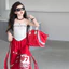 Bé Gái Sling Top Mùa Hè 2026 Phong Cách Mới Trẻ Em In Chữ Slim-fit Top