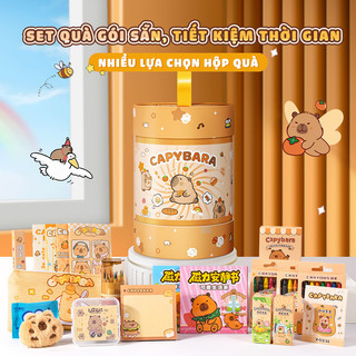 Hộp quà Capybara văn phòng phẩm dễ thương dụng cụ học tập quà sinh nhật Quốc tế thiếu nhi 1/6