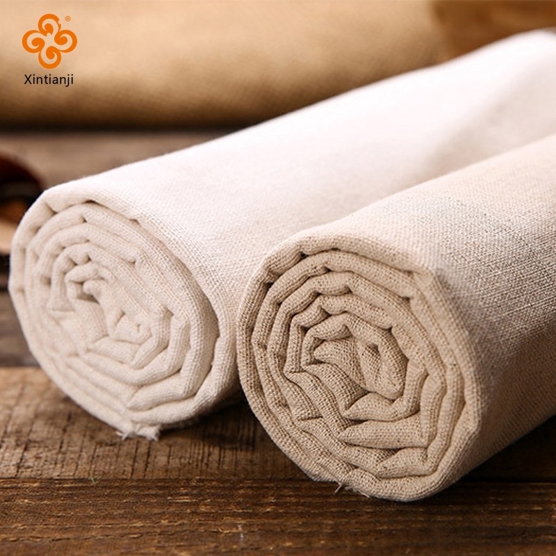 Tự Nhiên Màu Trơn Cotton Và Vải Lanh May Tự Làm Vải Cho Túi Bảo Quản Gối Nền 0.5 Mét W300022
