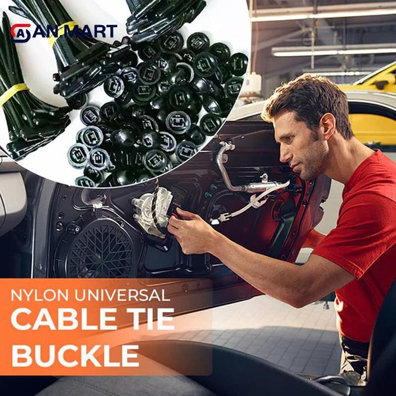 AN.MART 10-100 Cái Dây Buộc Cáp Đa Năng Nylon Bule Tự Mất Dây Buộc Zip Có Nút Pin Đa Năng Để Sửa Chữa Xe Ô Tô Hàng Ngày VN