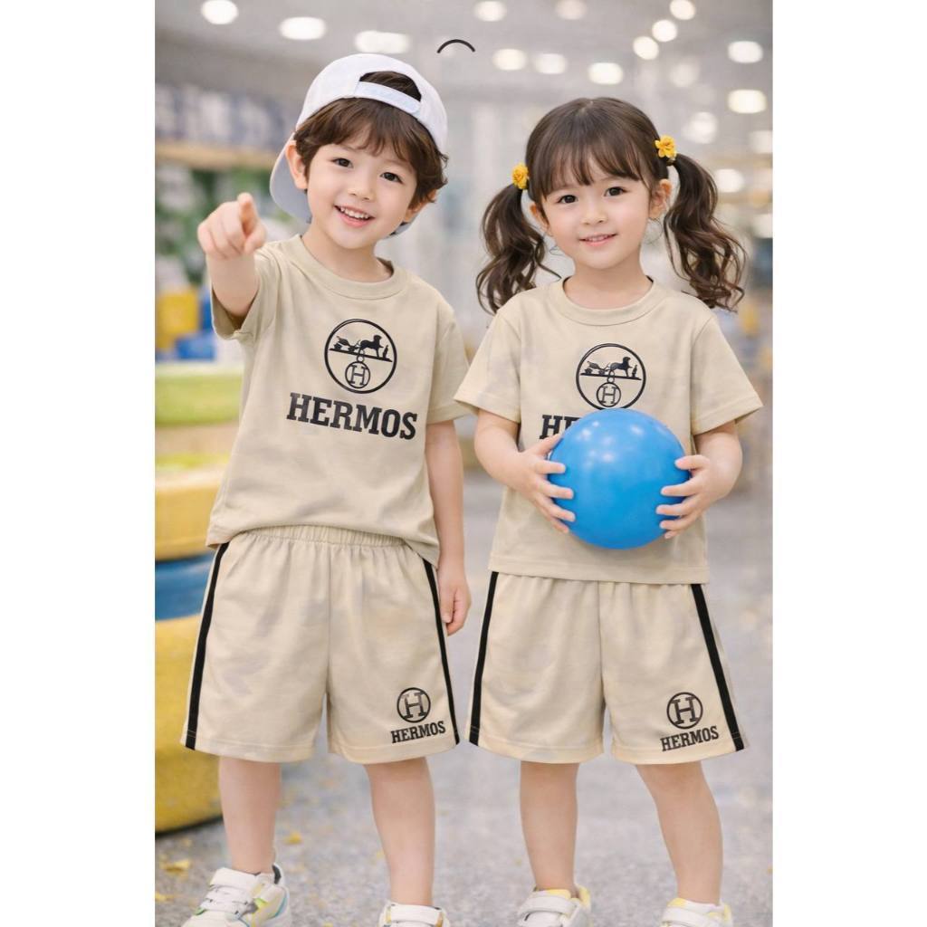 Sét đồ cho trẻ em Mẫu HERMOOS COMBO 4Bộ/4màu 7-50kg UNISEX NAM NỮ HOT TREND chất vải thun lạnh