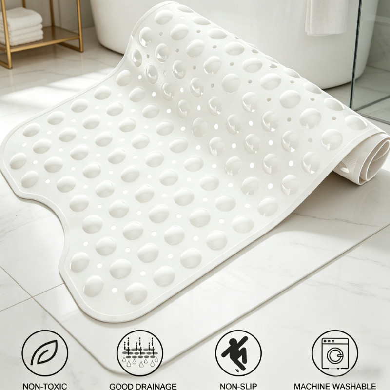 Thảm Massage Chân Lót Sàn Nhà Tắm Chống Trơn Trượt, Kích Thước 40x100cm, Lỗ Thoát Nước, Cốc Hút,chất Liệu PVC Cao Cấp