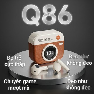 Tai nghe Bluetooth không dây Q86 sở hữu thiết kế cổ điển retro và màn hình LED kỹ thuật số.