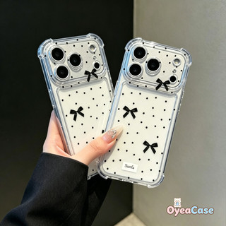 Ốp lưng trong suốt có nơ chấm bi cho Samsung Galaxy A20S A20E A17 A16 A15 A14 A13 A12 A11 A10S A10E A10 A07 A06 A05 A05S A04 A04E A04S Vỏ bốn dây mỏng trong suốt dễ thương