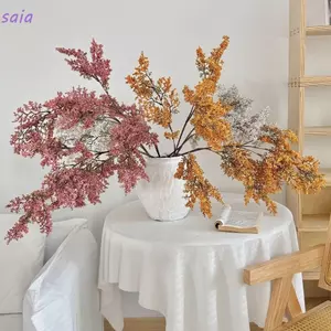 SAIA Nhân Tạo Mềm Viền Giả Cây, Cây Hoa Giả Wabi Sabi Trang Trí, Nhánh Dài Nghệ Thuật Hoa Nhân Tạo Bó Hoa Đạo Cụ Chụp Ảnh