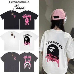 Áo Thun BAPE X STUSSY 2025 Full Tag 100% Cotton 250GSM