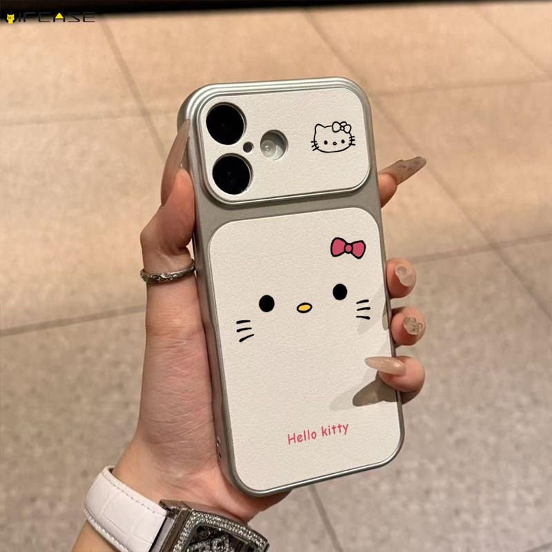 Dành Cho Redmi K90 Pro Max K80 K70 K70E K60 K60E K50 Ultra K50i K40 K40S Turbo 5 Max 4 Pro Vỏ Điện Thoại Da PU Trắng Hello Kitty Mèo Nơ Nơ Hoạt Hình Dễ Thương Vỏ Bạc