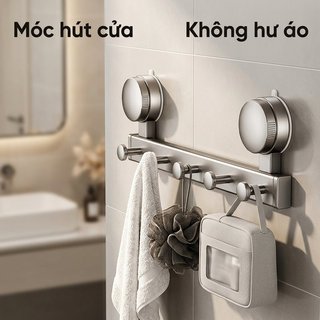 Móc cửa chân không Móc treo quần áo Chịu tải mạnh Dễ dàng lắp đặt Không cần khoan Phòng tắm Nhà bếp