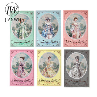 JIANWU Mùa Xuân Mảnh Váy Series Nhân Vật Vintage Phong Cảnh Chất Liệu Cắt Dán PET Nhãn Dán Sáng Tạo DIY Tạp Chí Văn Phòng Phẩm