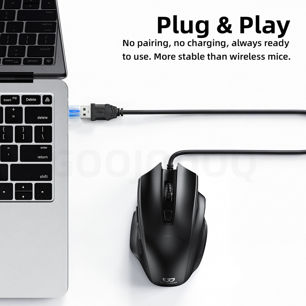 Chuột Có Dây GOOJODOQ 4 Nấc DPI, 6 Nút, Thiết Kế Êm Tay, Cắm USB Xài Liền | BigBuy360 - bigbuy360.vn