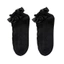 Tất nữ Gothic với frill đen, chất liệu ren trắng và cotton