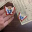 Retro Bướm Hợp Kim Cloisonne Handmade Tòa Án Cổ Tôn Tạo Hình Chữ U Kẹp Tóc Nhỏ Phong Cách Trung Hoa Mũ Đội Đầu