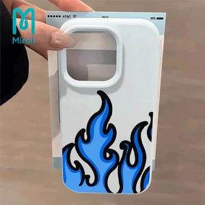 Lửa xanh phù hợp với vỏ điện thoại iPhone 17/16/15 Pro Max, silicon 14 Plus, 12/13/11