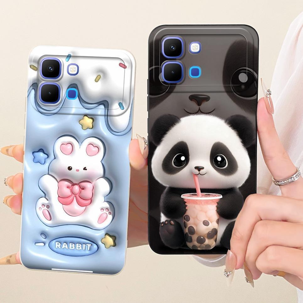 Dành Cho Infinix Note Edge 5G X6887 Vỏ Điện Thoại Hoạt Hình Gấu Trúc Thỏ Phi Hành Gia Họa Tiết Mèo Vỏ Silicon Lỏng Chống Sốc Ốp Lưng