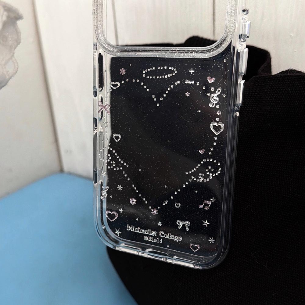 Ốp lưng cứng trong suốt Tương thích với iPhone 13 14 14Pro 14ProMax 15 15Pro 15ProMax 16 16Pro 16ProMax 17 17Pro 17ProMax Vỏ hoa văn cánh tình yêu