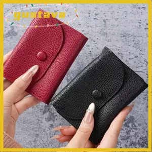 Ví đựng tiền xu GUSTAVA, Ví ngắn Mini màu trơn, Hộp đựng thẻ da PU có dây kéo dành cho nữ
