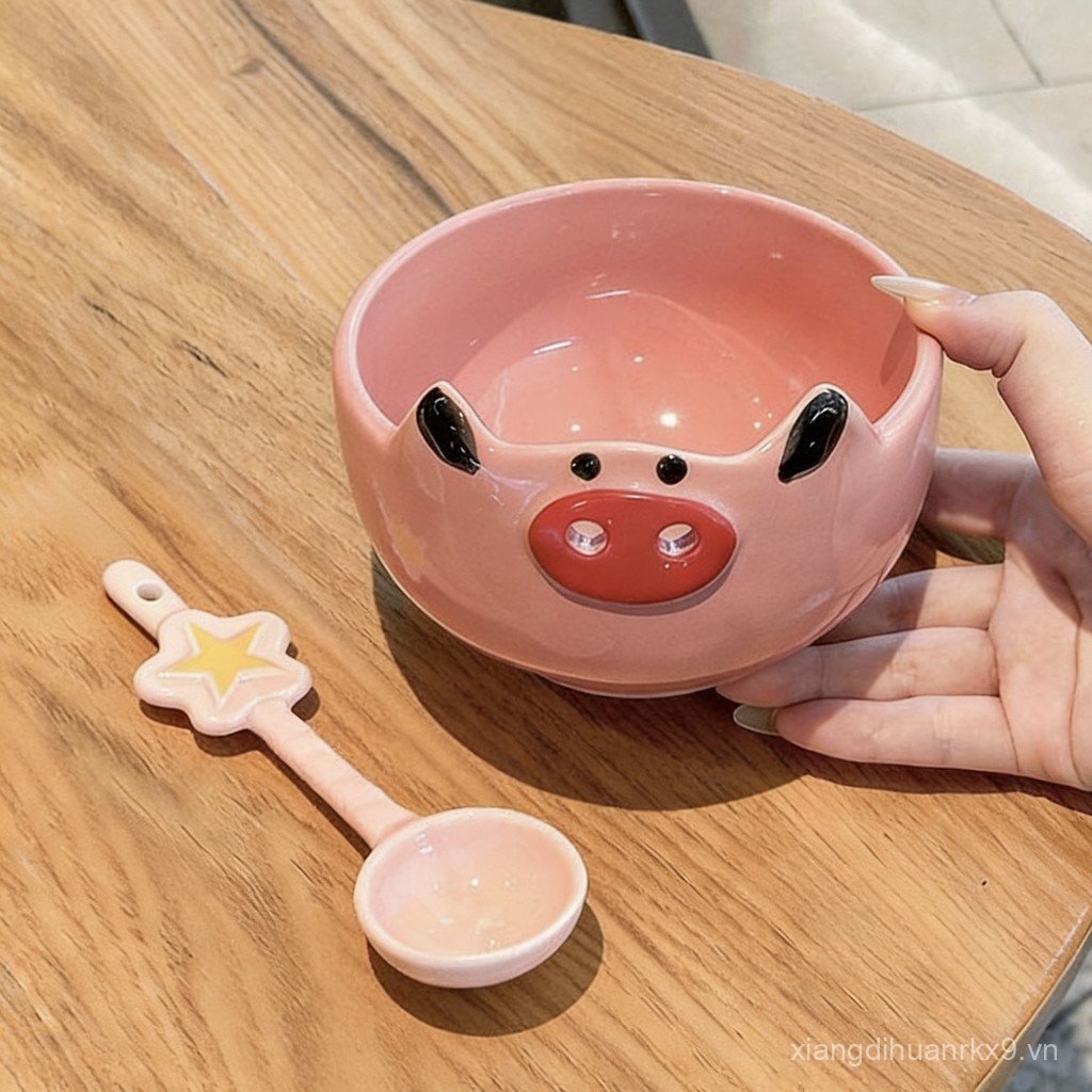 Sáng Tạo Dễ Thương Và Ngộ nghĩnh Pig Bát Gốm Trẻ Em Cá Nhân Bộ Đồ Ăn Bát Cơm Quà Tặng Sinh Nhật