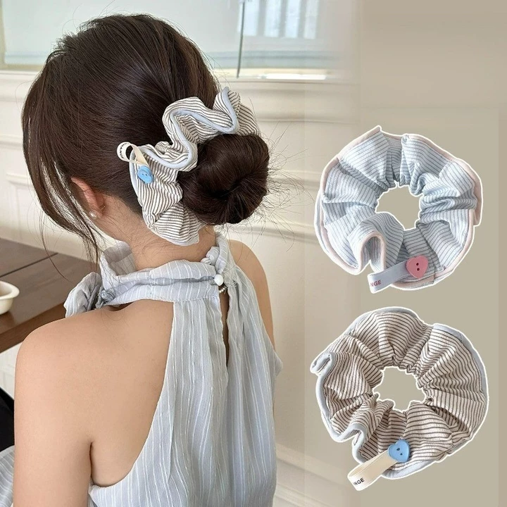 Mới Sọc Nhiều Màu Sắc Scrunchies Dây Buộc Tóc Scrunchies Phụ Kiện Tóc