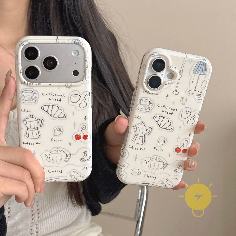 Phone Case For iPhone 17 Pro Max 16 15 TPU Bread Aesthetic Korean Cute