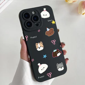 Ốp lưng iPhone hình động vật dễ thương Vỏ máy ảnh silicon mềm - iP 7/8/X/XS/XR/11/12/13/14/15/16/17/Plus/Air/Pro/Max