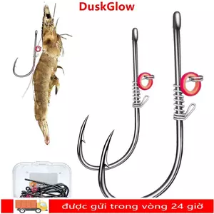 DUSKGLOW 10 chiếc Móc câu thép carbon cao, lưỡi câu mồi tôm/sâu mềm Wacky, mắt rộng, không vướng cỏ, chuyên câu biển 2024