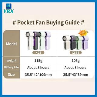 Quạt cầm tay Mini YRX TypeC Turbo Portable Blowerpact làm mát có thể sạc lại cho ký túc xá bàn du lịch ngoài trời.