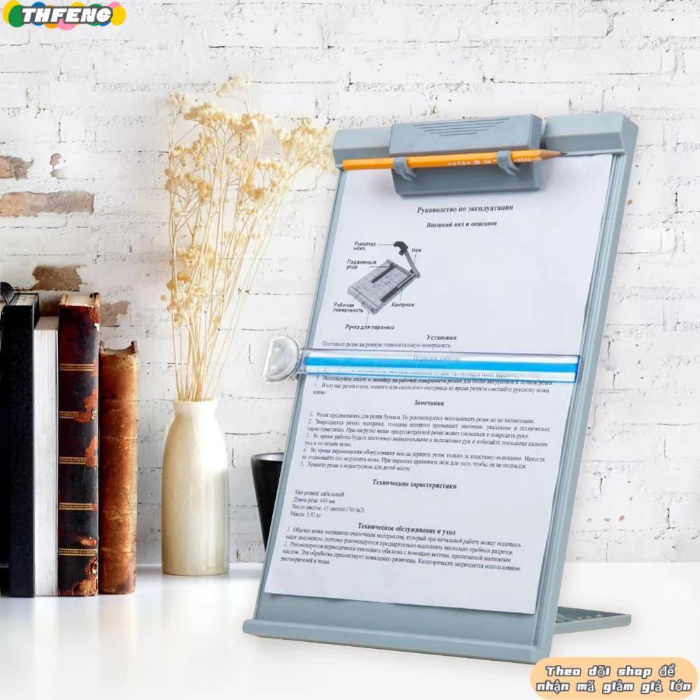 Hộp đựng tài liệu để bàn THFENG, nhựa có kẹp đọc sách có thể điều chỉnh, Giá đỡ đọc sách gấp A4 di động cho văn phòng / trường học / gia đình