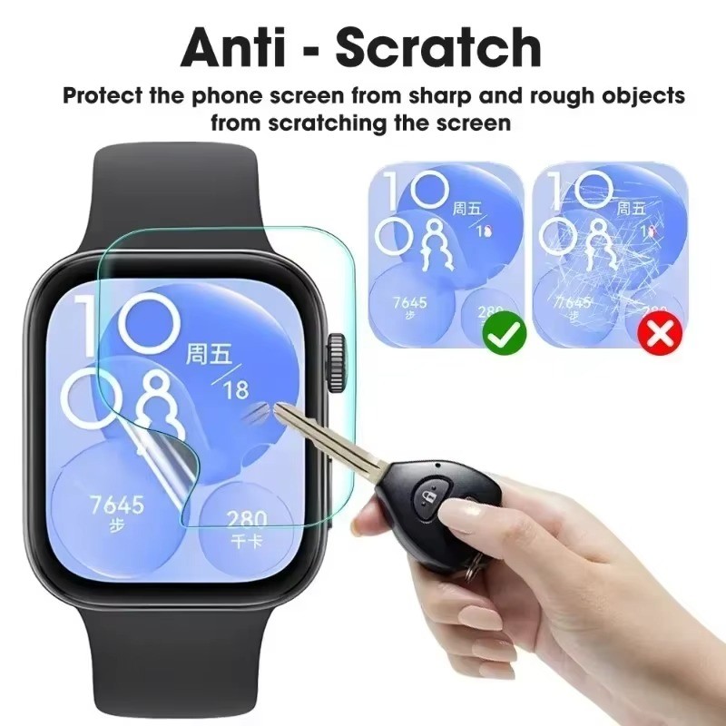 3 Chiếc Đồng Hồ Thông Minh Bảo Vệ Màn Hình Cho Huawei Watch Fit 5 4 3 Pro HD Pha Lê Trong Suốt Mềm Hydrogel Cho Huawei Watch Fit 4Pro 5Pro 3 4 5 Phim Bảo Vệ