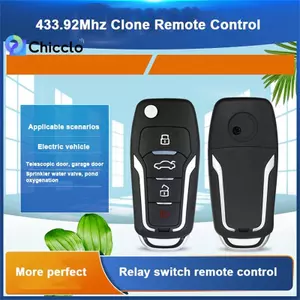 Chìa khóa điều khiển từ xa ô tô 433 MHz Điện thông minh Thay thế cửa nhà để xe Nhân bản Sao chép từ xa 4 Channe Đẹp