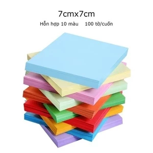 Bộ 100 Tờ Giấy Gấp Origami Màu Sắc Rực Rỡ Đa Dạng Kích Thước 7x7cm 10x10cm A4 Chất Lượng Cao An Toàn Cho Trẻ Em