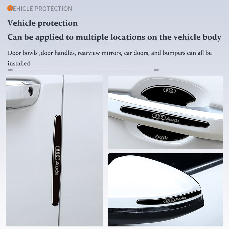 Miếng dán kim loại bảo vệ tay nắm cửa ô tô phù hợp cho Audi Sline A3 A1 A4 B8 A5 A3 Q5 Q7 Q8, chống nước, trầy xước, mài mòn