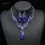 AqToCna 3 Cái / bộ Charming Pha Lê Thả Hình Bông Tai Nelace Thanh Lịch Cưới Bộ Trang Sức Hợp Thời Trang Quà Tặng Phụ Kiện Tiệc Cô Dâu AqToCna
