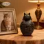 Bastet Cat Head Jar Collectible Baset Canopic Jar Tay nghề chi tiết Feline Deity Jar Urn cho chủ sở hữu thú cưng, Người đam mê Ai Cập học