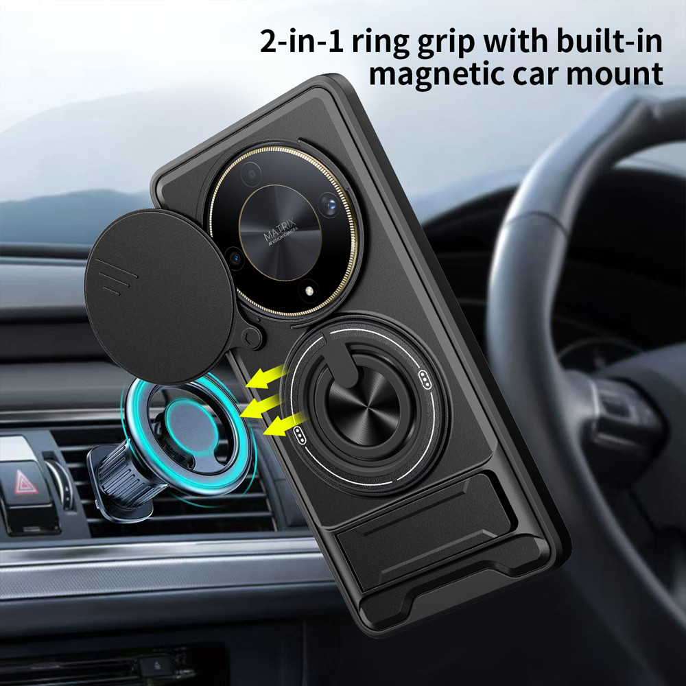 Thích hợp cho Honor X9B X9A X9C Smart X9D X9 5G Dây buộc 360 Ring Stand Vỏ điện thoại có vỏ máy ảnh Gắn trên ô tô từ tính Vỏ bảo vệ toàn diện chống sốc