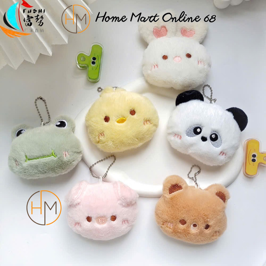 [ sỉ gấu bông ] Móc Khóa Thú Nhồi Bông Kêu Hình Động Vật Dễ Thương,móc khoá gấu bông mini