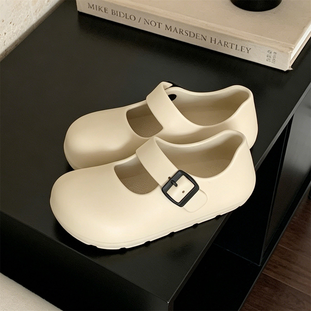 XIXITIAO Mary Jane Sandal Nữ Giày Mùa Hè Thoải Mái Màu Trơn Đế Mềm