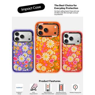 CASECASE X Nhiều Màu Sắc Hoa Cúc Cam / Đỏ / Perri Tím Kẹo Bộ Sưu Tập Màu Sắc Trong Suốt Cứng Từ Tính Hút Tác Động Dành Cho Apple IPhone 13 14 15 16 17Pro Max Plus Có Hộp