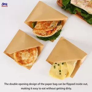 XOITOP 100 Cái Đơn / Đôi Mở Giấy Chống Mỡ Xử Lý Túi Phẳng Chống Mỡ Nâu Cho Bánh Quy Sna Sandwich Bắp Rang VN
