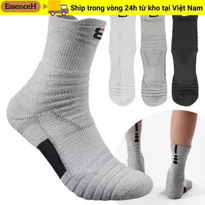 Tất Thể Thao ESSENCEH, Vớ Bóng Đá Dày Hấp Thụ Mồ Hôi, Ống Ngắn Bền Đẹp Thoáng Khí Chống Trượt Bóng Đá Bóng Rổ Co Giãn Tất Đi Bộ Đường Dài Ngoài Trời Cắm Trại