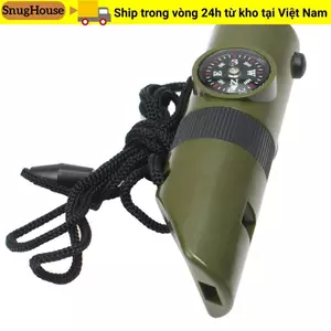 SNUGHOUSE Còi Đa Năng, Còi Khẩn Cấp Đa Năng 7 Trong 1, Với Nhiệt Kế Đèn Led Đi Bộ Đường Dài Thiết Bị Khẩn Cấp Dụng Cụ Ngoài Trời