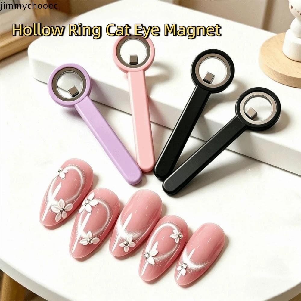 JIMMYCHOOEC Rỗng Nhẫn Mắt Mèo, Tay Cầm Dài Hình Lỗ Đen Rỗng Thanh Tròn, Công Thái Chuyên Nghiệp Mạnh Móng Tay Vòng, Salon
